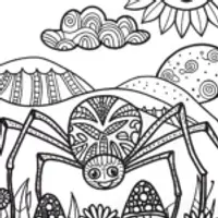 The Spider’s Secret Garden Coloring Page