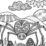 The Spider’s Secret Garden Coloring Page