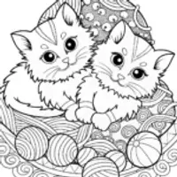 Charming Kittens on a Cozy Quilt Coloring Page