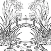 The Enchanted Flower Bridge Coloring Page