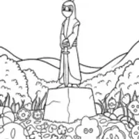 Ninja Garden Guardian Coloring Page