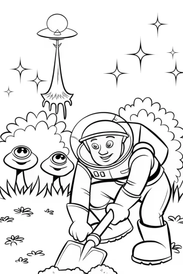 A coloring page of Buzz Lightyear’s Alien Archeological Adventure Coloring Page