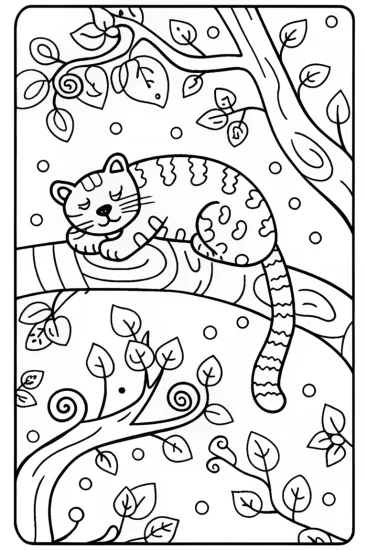 A coloring page of Black Panther and Mystical Tree of Life Coloring Page