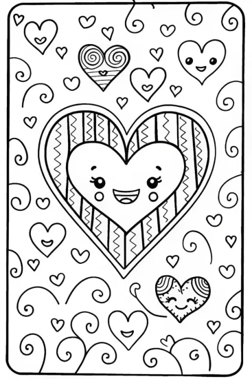 A coloring page of Heartfelt Connections Coloring Page