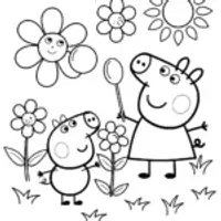 Peppa Pig’s Enchanted Bubble Adventure Coloring Page