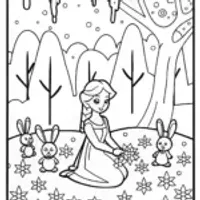 Elsa in her magical ice garden