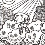 Sonic’s Adventure in the Cloud Kingdom Coloring Page