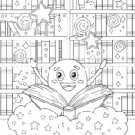 Lightning Bolt’s Magical Library Adventure Coloring Page