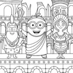 Minion in a toga at the Roman coliseum