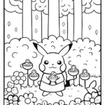 Pikachu’s Enchanted Tea Party Coloring Page