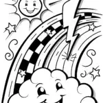 Lightning Games: Bolt and Cloud Relay Coloring Page