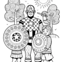 Captain America Inspiring Unity Coloring Page
