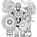 Captain America Inspiring Unity Coloring Page