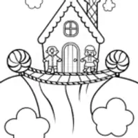 Gingerbread House Adventurers Coloring Page