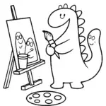 Godzilla’s Creative Studio Coloring Page