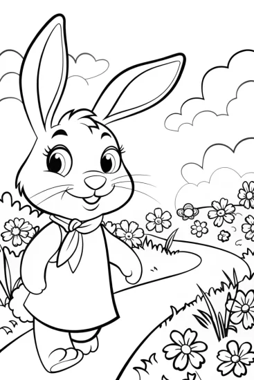 A coloring page of Banban’s Dreamy Plant Parade Coloring Page