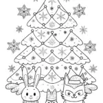 The Merry Christmas Tree Guardians Coloring Page