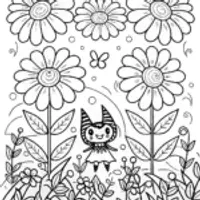 Kuromi’s Enchanted Garden Adventure Coloring Page