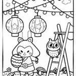 Kuromi’s Enchanted Lantern Festival Coloring Page