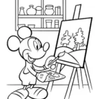 Mickey Mouse’s Magical Art Studio Coloring Page