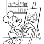 Mickey Mouse’s Magical Art Studio Coloring Page