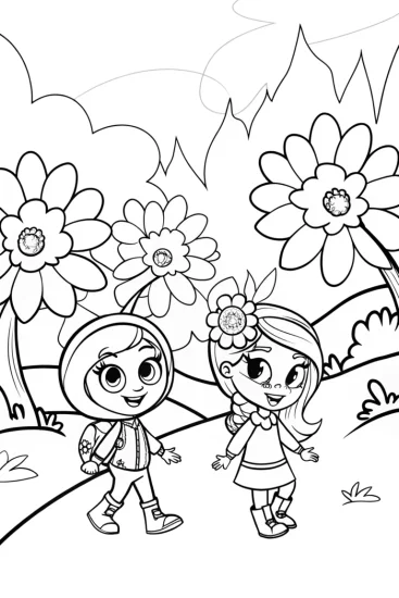 A coloring page of Shopkins Nature Adventure Coloring Page