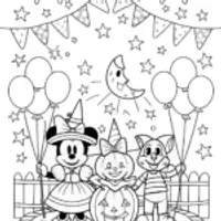 Mickey Mouse Halloween Parade Coloring Page