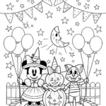 Mickey Mouse Halloween Parade Coloring Page
