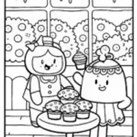 Cupcake Chic’s Cozy Café Coloring Page