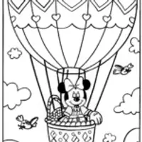 Mickey Mouse’s Balloon Adventure Coloring Page
