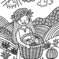 Jasmine’s Joyful Harvest Festival Coloring Page