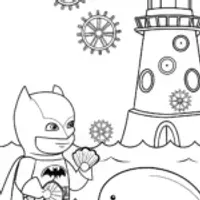 Batman and the Mysterious Lighthouse Coloring Page