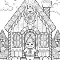 The Gingerbread Gnome’s Workshop Coloring Page