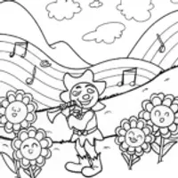 Bard’s Magical Melody Garden Coloring Page
