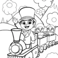 JJ’s Magical Train Adventure Coloring Page