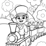 JJ’s Magical Train Adventure Coloring Page