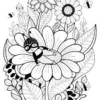 Ninja in the Enchanted Flower Field Coloring Page