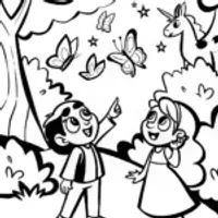 Mirabel and Antonio’s Enchanted Forest Coloring Page