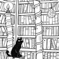 Panther in the Enchanted Library Coloring Page
