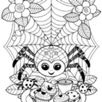 The Spider’s Enchanted Tea Party Coloring Page