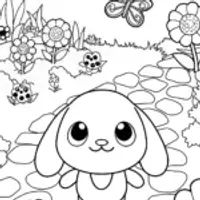 Cinnamoroll’s Enchanted Garden Adventure Coloring Page