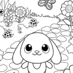 Cinnamoroll’s Enchanted Garden Adventure Coloring Page