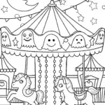 The Haunted Carnival Coloring Page