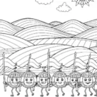 The Whimsical Watermelon Parade Coloring Page