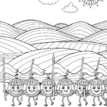 The Whimsical Watermelon Parade Coloring Page