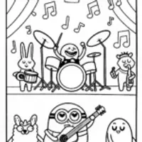 Minion’s Musical Adventure Coloring Page