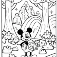 Mickey Mouse’s Enchanted Treasure Hunt Coloring Page