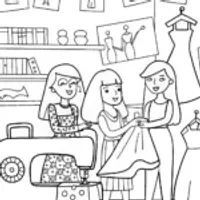 Bratz Dolls Fashion Studio Coloring Page