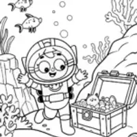 Gabby’s Underwater Catventure Coloring Page