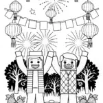 Steve and Alex Festival Coloring Page